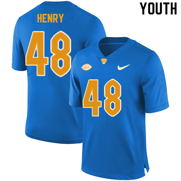 Youth #48 Jackson Henry Pitt Panthers College Football Jerseys Sale-New Royal